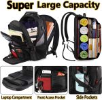 YOREPEK Travel Backpack, Extra Large 50L Laptop Backpacks for Men Women, Water Resistant College School Bookbag Airline Approved Business Work Bag with USB Charging Port Fits 17 Inch Computer, Black - Image 2